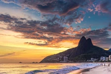 Ipanema Beach Padre Dois Irmaos Rio De Janeiro Photo Art Print Poster 18x12
