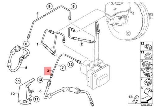Tuyau de frein avant 6853535 34326853535 d'origine pour BMW E84 E90 E91 E92