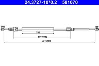 ATE Handbremsseil L/R FüR Megane 2 1.4-2.0D 09.02-01.11 Renault OE 8200247041
