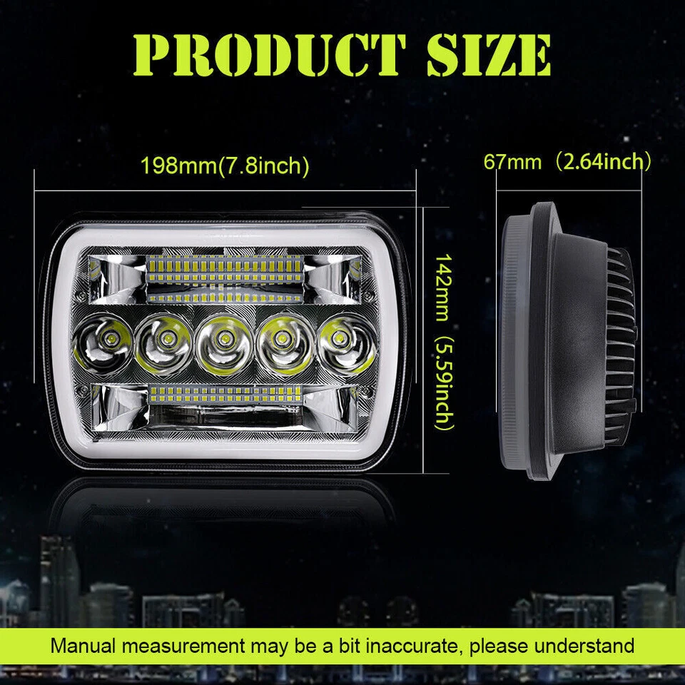 Fit Ford E-150 E-250 2003-2014 Van 2PCS 7x6'' LED Headlights DRL+20'' Light Bar - Image 3 of 4