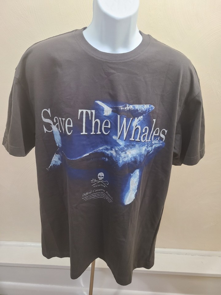 NWT Sea Shepherd Save The Whales Tshirt Tee Oversized Faded Slate 2XS ...