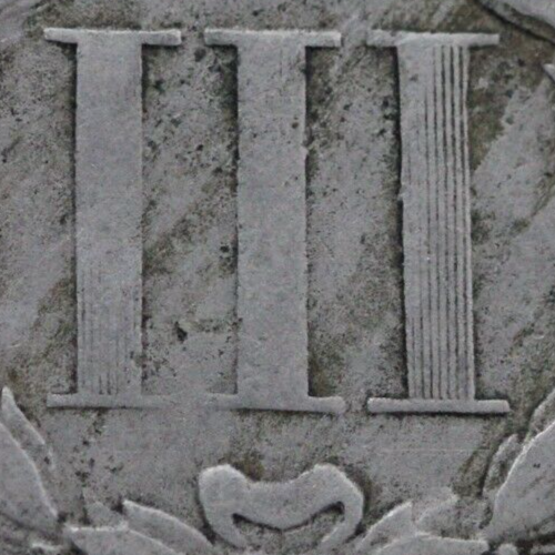 1867 Three 3 Cent Nickel Scarce Semi Key Date Type Coin Philadelphia Mint 193 - Picture 4 of 4