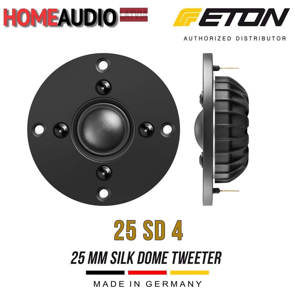 NEW! ETON 25 SD 4 - 25 mm Silk Dome Tweeter 8 Ohms (1 pcs) -Home