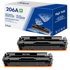 2x Toner Compatible For HP 206A W2110A LaserJet Pro M255dw MFP M283fdw - No Chip