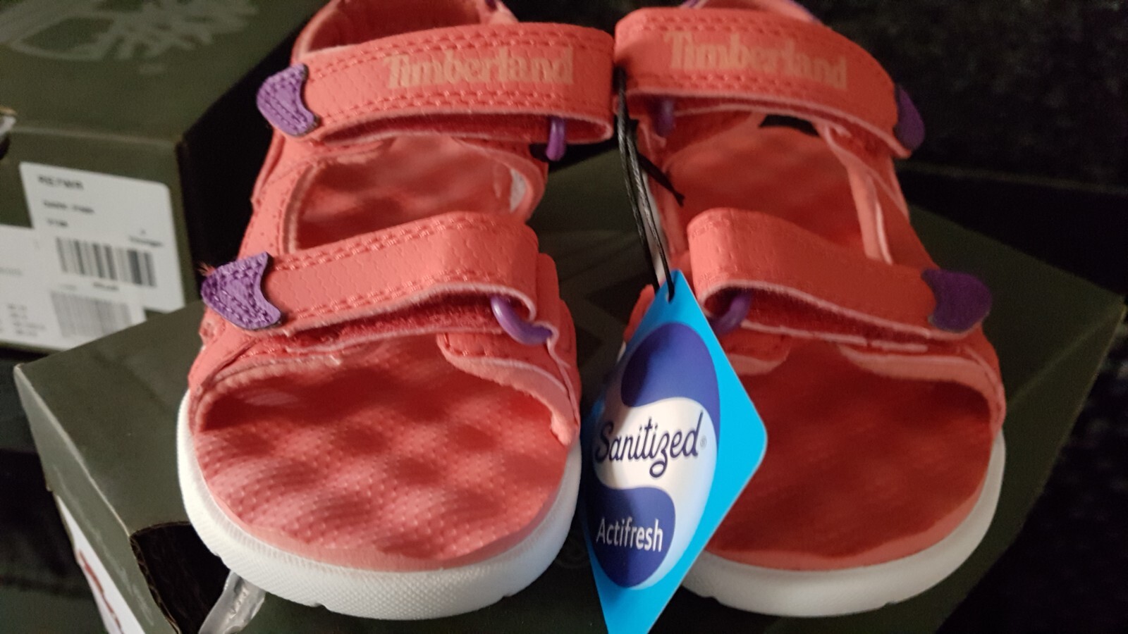 Sandali Timberland bambina Perkins fila rosa scuro Regno Unito bambino 6 EU 23 nuovi con scatola