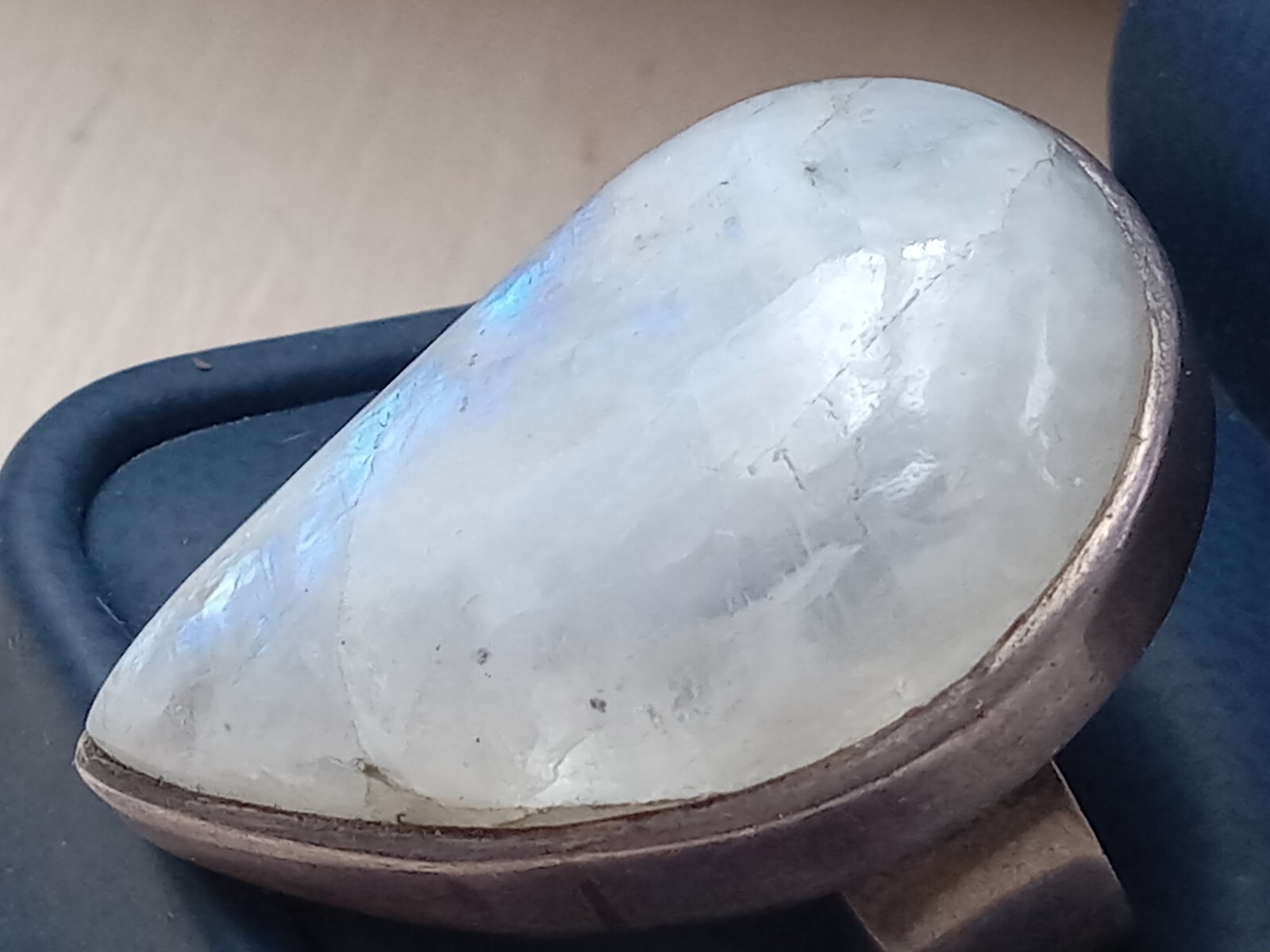 Amazing Sterling Silver Ring w. Custom Teardrop S… - image 2