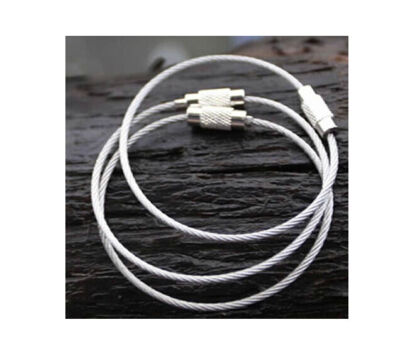 Stainless Steel Cable Wire Key Chain Rings Screw Twist Locking