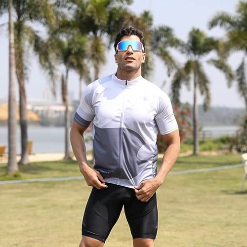 Men Women White Shield Wraparound One Piece Visor Mirror Sport Sunglasses - 第 7/7 張圖片