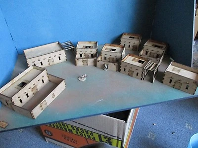 20mm Set d Adobe Village 7 Houses & Compound Desert Africa Scenery Buildings