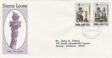 SIERRA LEONE 1986 FIRST DAY COVER - STATUE OF LIBERTY CENTENARY - TIMES SQUARE