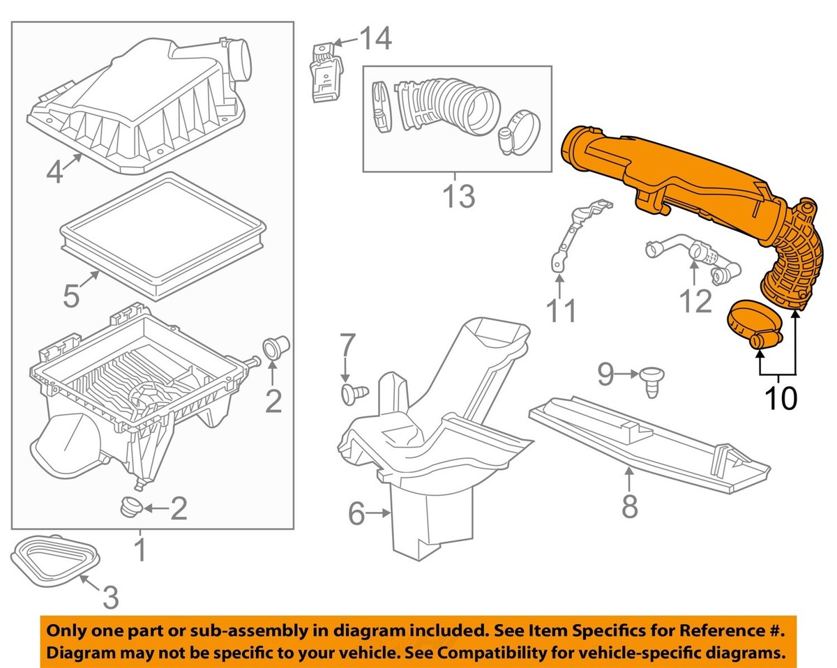 Chevrolet GM OEM 13-15 Malibu Air Cleaner-to Intake Tube
