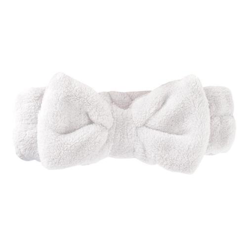 White Plush Bow Spa Polyester Headband One Size Fits Most Pack of 4 - Picture 1 of 4