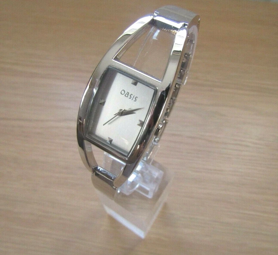 NUEVO RELOJ OASIS SEÑORA PLATA ESFERA CUADRADA PULSERA VINCULADA B719 Foto 2 de 4