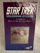 Vintage 1991 STAR TREK Captain Kirk Enterprise Hologram Sticker Paramount Pictur