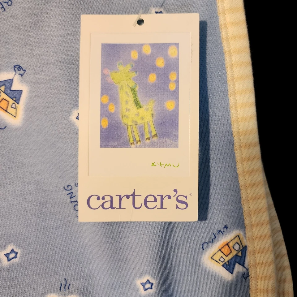 NOVO Cobertor para Cachorro Carter's Emu Namae 2000 Azul Amarelo 28" X 34" Vintage K1096 Bebê - Imagem 3 de 4