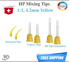 Dental Yellow HP Tips Yellow Mix Tips, 4.2mm T-Mixer Short MIXPAC, Upto 100 Bag
