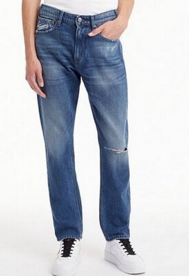 Tommy Jeans Scanton Y Slim Fit Herren Jeans Hemp Denim Destroyed Hose Blue L32