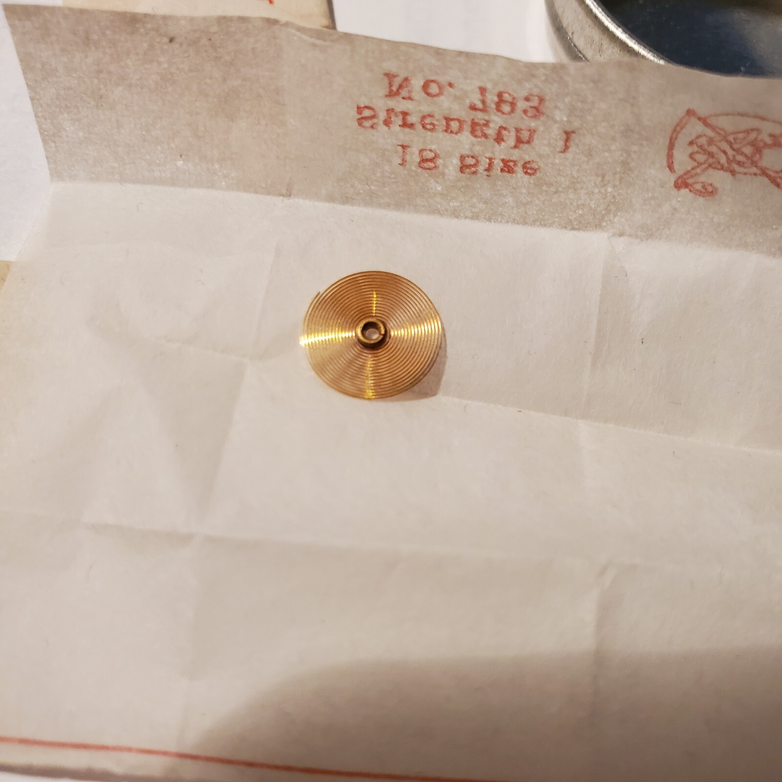 Elgin Pocket Watch Hairspring part 793, 18 size, strength 1. New old