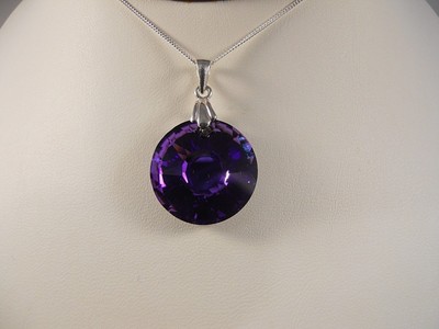 Italian 925 Silver Chain, Heliotrope Crystal Sun Pendant Necklace 