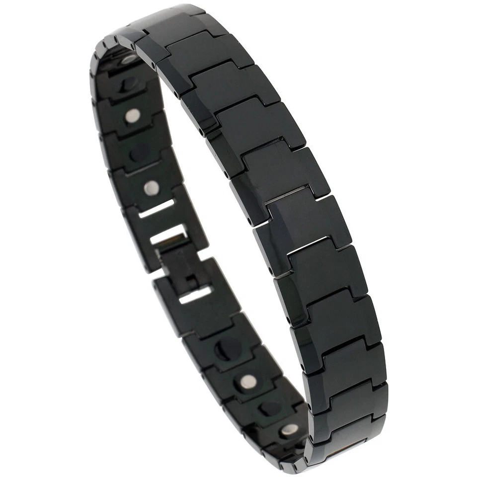 Bracelet Magnétique Noir En Carbure De Tungstène - Photo 1/1
