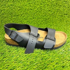 Birkenstock Milano Mens Size 8 Black Brown Beach Classic Outdoor Comfort Sandals