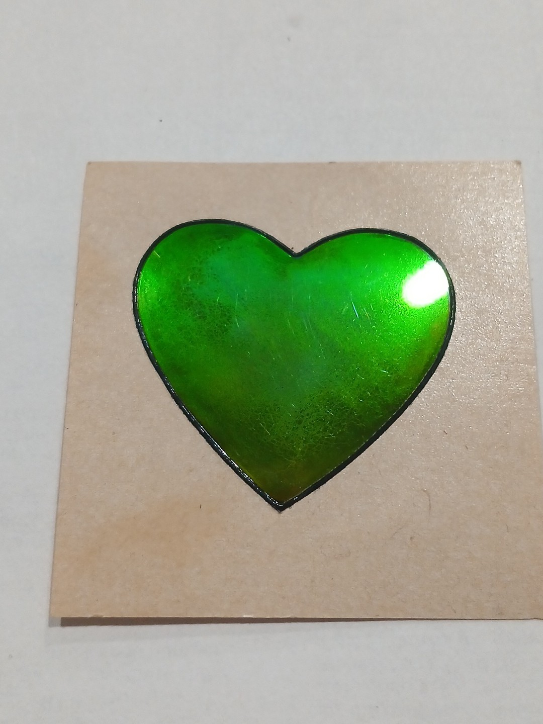 Vintage 80's Davis Liquid Crystal Oilies Mystiks Heart Sticker Color‑Changing