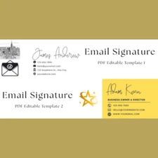 Digital PDF Editable Email Signature printable file