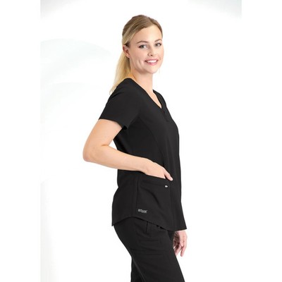 GREYS ANANTOMY SIGNATURE WOMEN SCRUB TOP IN BLACK IN ALL SIZES STYLE #GNT086 NWT