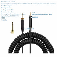 Audio Cable for SHURE SHR440 840 940 Spring headphone cable Audio 750DJ