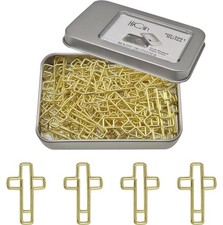 50 PCS Gold Cross Paper Clips Bible Bookmark Clips, Bible Study Supplies Acce...