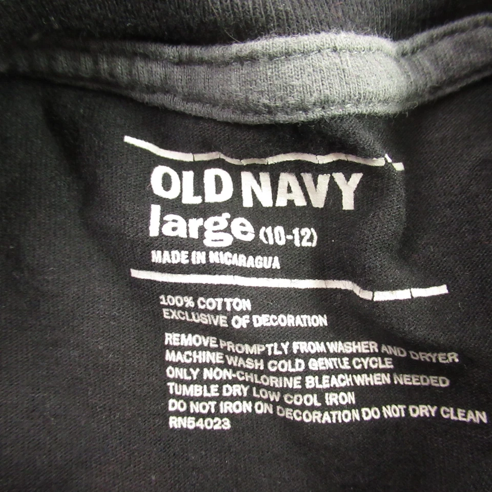 Camisa Old Navy Niños Grande Manga Larga Informal Cuello Redondo Ligera Negra Foto 4 de 4