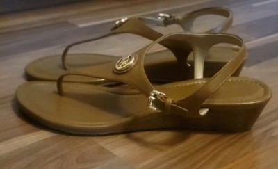MICHAEL KORS RAMONA LUGGAGE LEATHER SANDALS SHOES SIZE 8 M