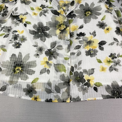 Alfred Dunner Button Up Blouse Women’s 22W White Floral Short Sleeve - Picture 2 of 11