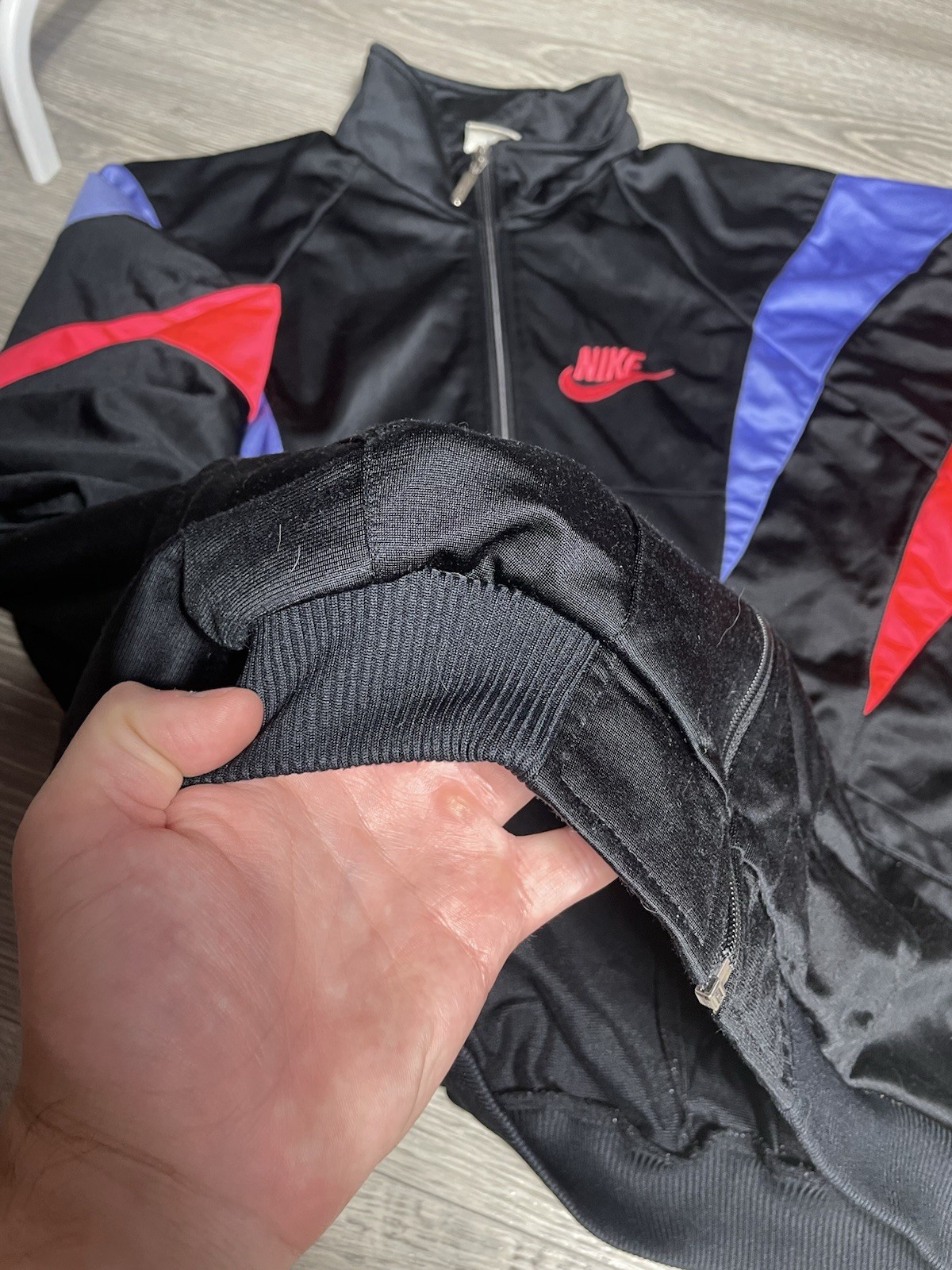 SACAI X NIKE Giacca uomo Nike full zip vintage anni 90 taglia M linea colore cotone nero