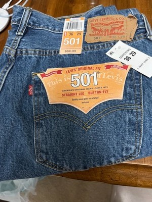 New Levis 501 jeans men's button fly 36X29