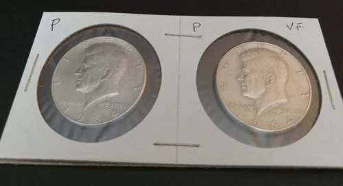 1964 VF KENNEDY HALF DOLLARS Lot Of 2