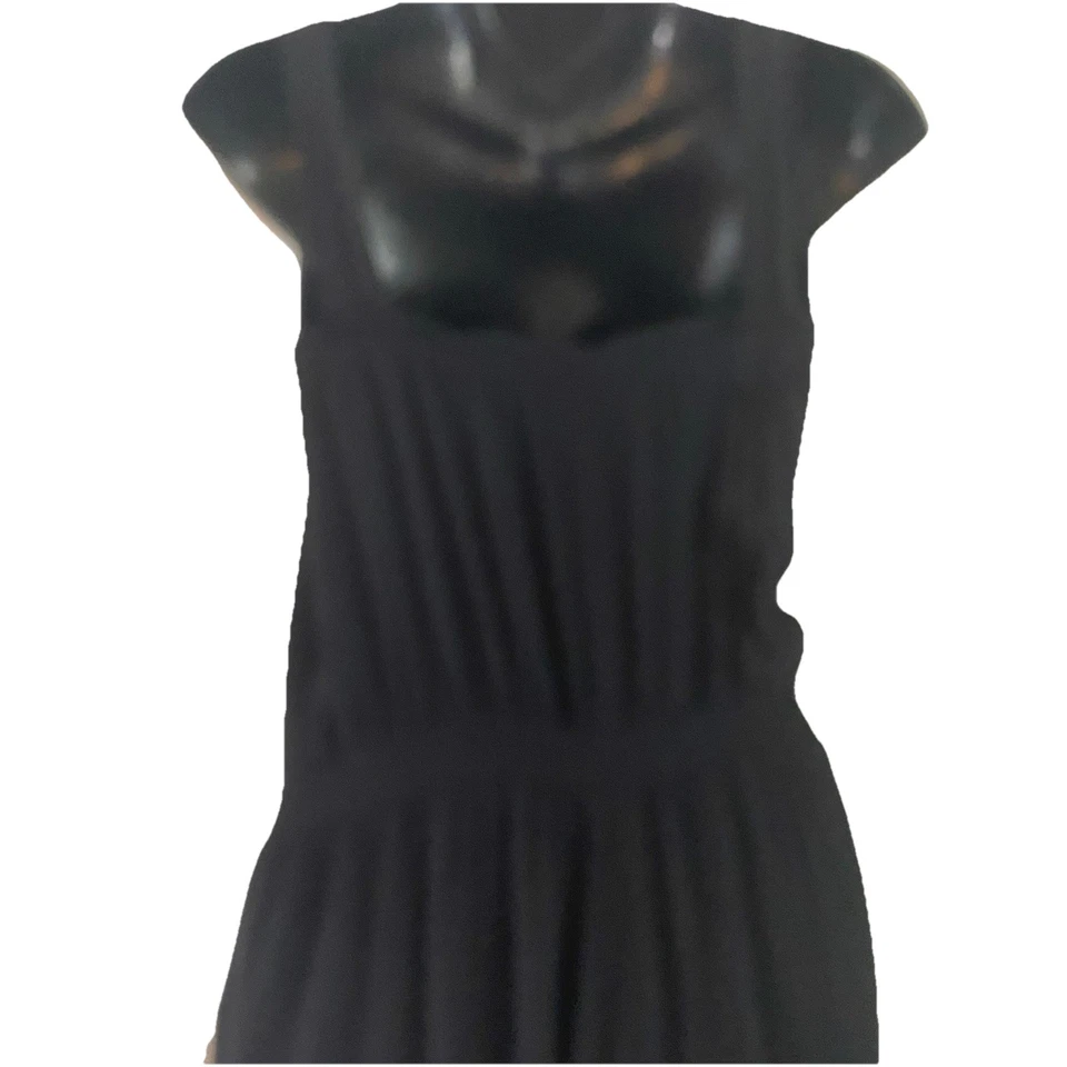 Madewell Women 14 Wide Leg Sleeveless Jumpsuit Overalls Black Crinkle FairyGoth - Image 3 of 4