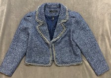 NEW WHITE HOUSE BLACK MARKET WHBM 230 CHAIN TRIM TWEED JACKET SZ 10