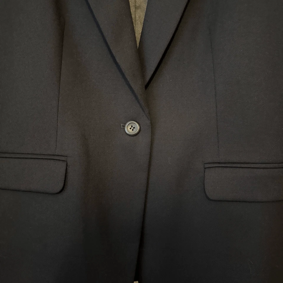 Blazer Pendleton clássico preto lã um botão tamanho 12 Academia - Imagem 3 de 4