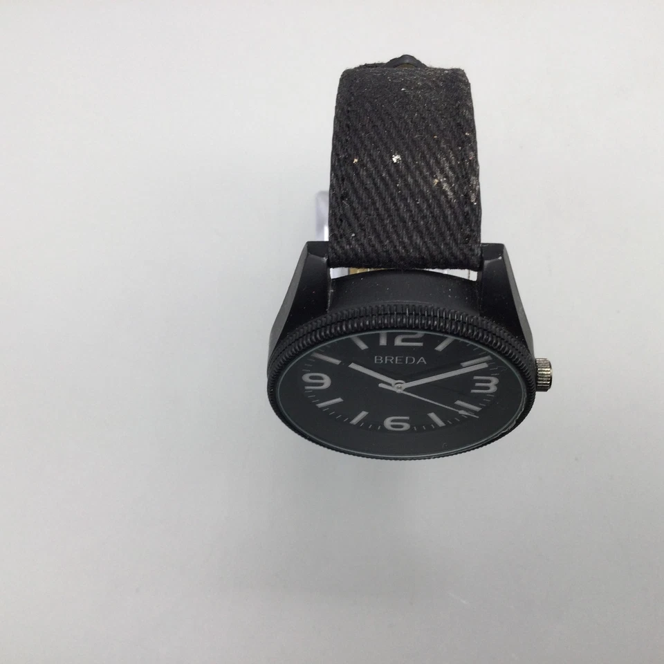 Breda 8161 Watch Mens Black Large Stainless Steel Back Band New Battery - Image 3 of 4