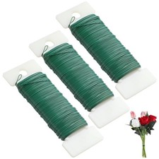 3 Rolls Green Floral Wire 114 Yards 22 Gauge Flexible Paddle Wire Florist Wire