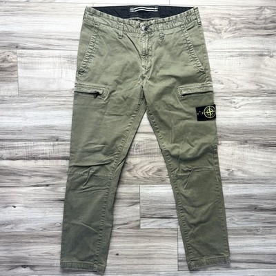 Stone Island Cargohose Hose Herren grün 30W 28L Skinny Fit Taschen UVP 355£
