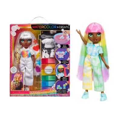 Watercolor & Create Fashion DIY Doll with Washable Watercolors + Tie-Dye Kit,...