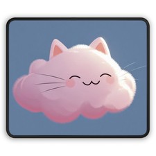 Kawaii Pink Cat Cloud Gaming Mouse Pad  Cute Cloud Kitty Desk Mat