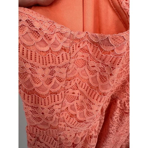 Torrid Coral Orange Lace Peplum Top Size 4 Sleeveless V-Neck Babydoll Boho image 9
