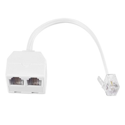 6P2C RJ11 Male to Female Two Way Telephone Splitter Converter Cable F2C79287