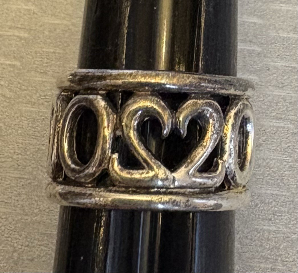 Sterling Silver Ring Openwork Cutout Heart Band 2… - image 11