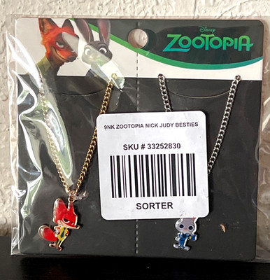 Disney ZOOTOPIA Nick Wilde & Judy Hopps Best Friend Necklace Set of 2 NEW