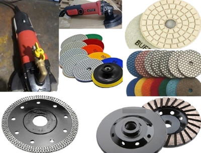 Complete Stone Fabrication Kit 5'' Wet Polisher Diamond Tools Contractor Set