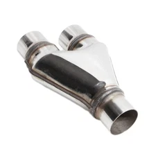 250mm Length 2.25" Single/Dual SS T201 Exhaust Stamped Y Pipe Adapter Connector